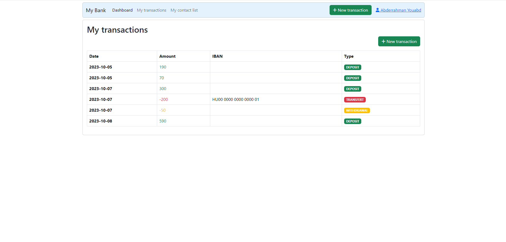Online Banking System Screenshot